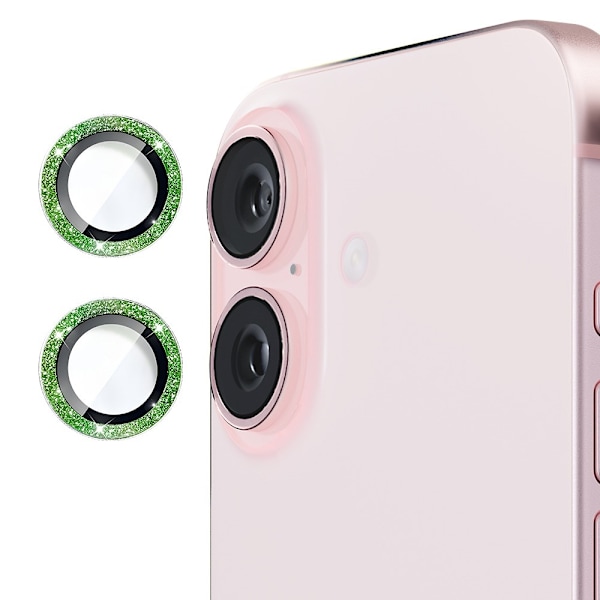 Hat Prince Glitter Linsebeskyttelse iPhone 16 Plus Grøn