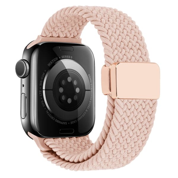 Elastiskt Vävd Nylonarmband Apple Watch Ultra 49mm Rosa