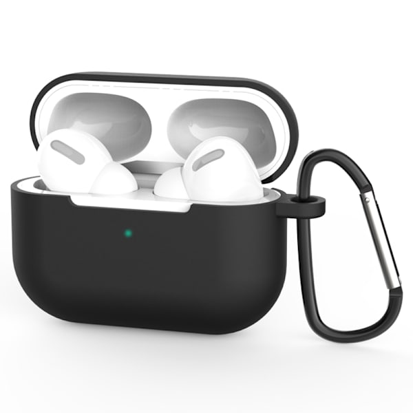 Silikoneskal med karabinhage til Apple AirPods Pro - Sort