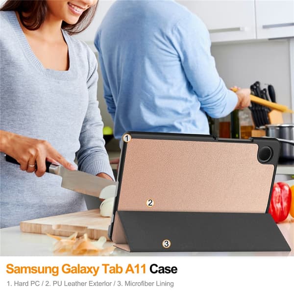 Samsung Galaxy Tab A11 Kotelo Tri-fold Ruusukulta