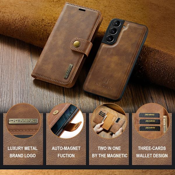 DG.MING 2-i-1 Magnet Pung Samsung Galaxy S24 Plus Cognac