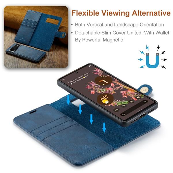 DG.MING 2-in-1 Magnet Wallet Google Pixel 7 Blue
