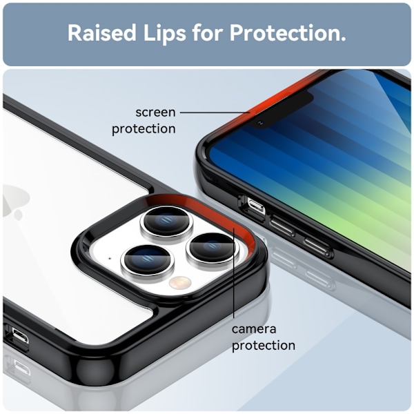 Hybrid Edge Case iPhone 14 Pro Musta