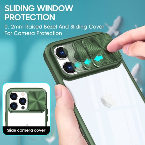Edge Skal Kamerabeskyttelse iPhone 14 Pro Max Grøn