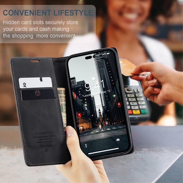 CaseMe Slim Pungetui iPhone 14 Pro Sort