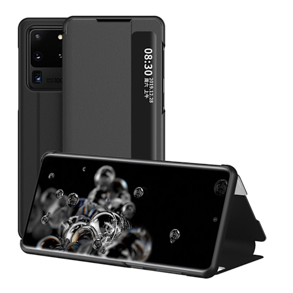 Flip-kotelo näytöllä Samsung Galaxy S20 Ultra Musta