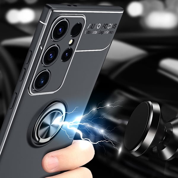 Skal med ringhållare Samsung Galaxy S24 Ultra Svart
