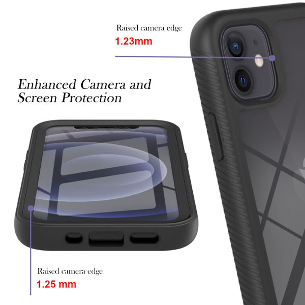 360 Full Cover Edge Case iPhone 12 Mini Musta