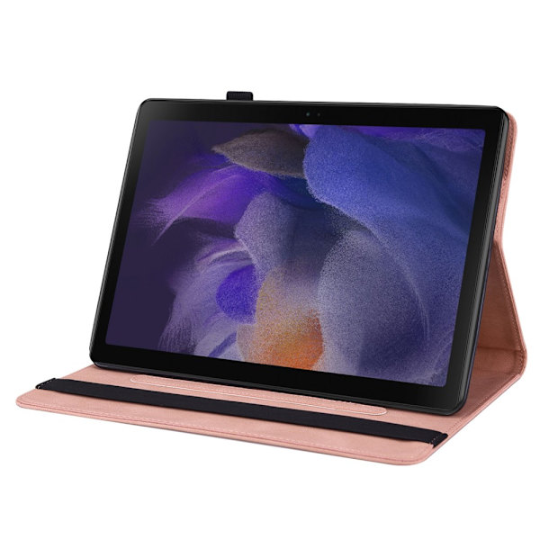 Samsung Galaxy Tab A9 -nahkakotelo, perhoset, vaaleanpunainen