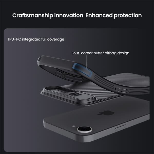 Nillkin CamShield Skal iPhone 16e Svart