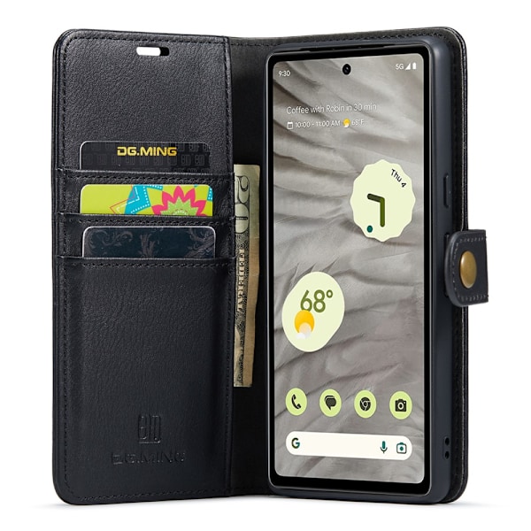 DG.MING 2-i-1 Magnet Pung Google Pixel 7a Sort