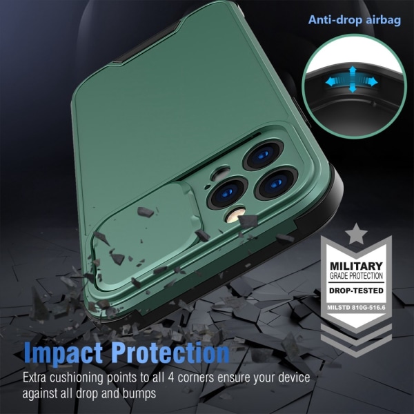 Skal iPhone 14 Pro Kameraskydd Grön