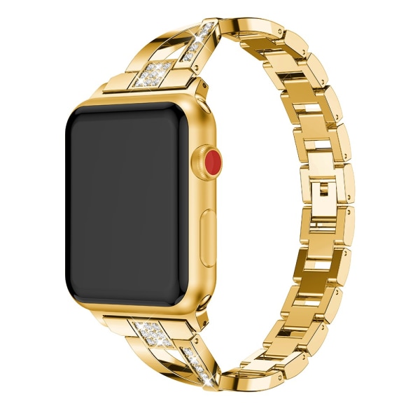 Rhinestone Krystalarmbånd Apple Watch 45mm Series 9 Guld