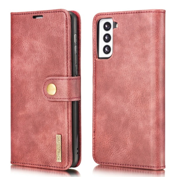 DG.MING 2-in-1 Magnet Wallet Samsung Galaxy S21 Plus Red