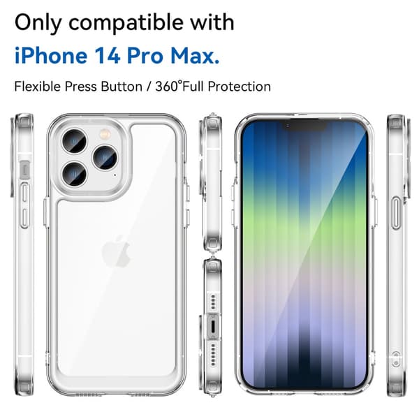 Hybrid Edge Skal iPhone 14 Pro Max Transparent