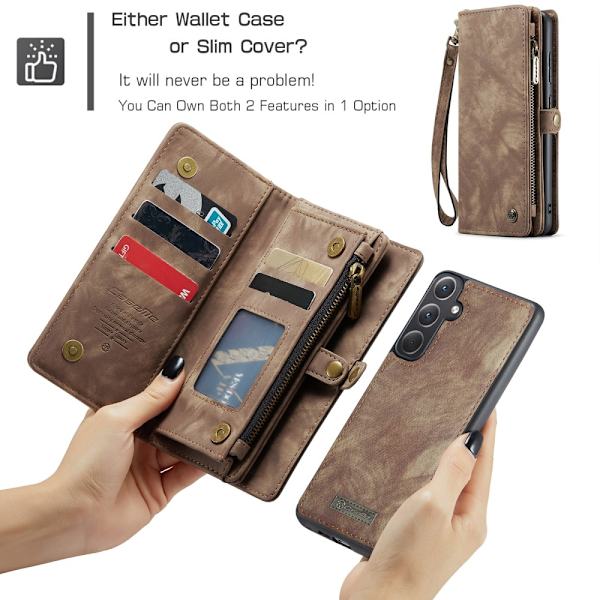 CaseMe Multi-Slot 2 i 1 Plånboksfodral Samsung Galaxy A35 Ruskea