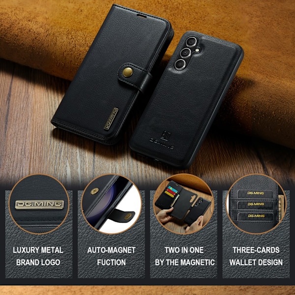 DG.MING 2-i-1 Magnetpung Samsung Galaxy S25 Sort