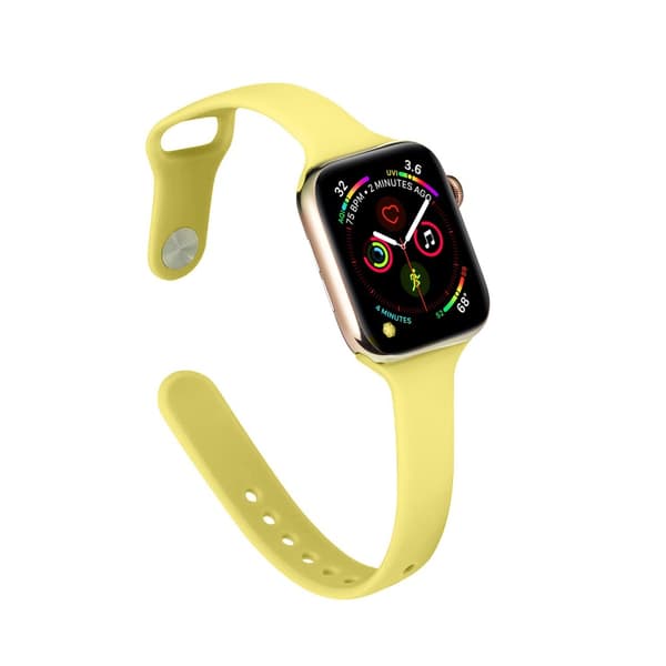 Blødt silikonearmbånd til Apple Watch 42/44/45 mm - Gul