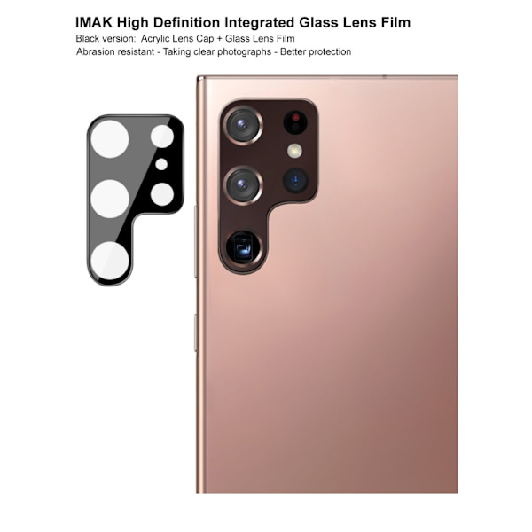 IMAK Härdat Glas Linsskydd Samsung Galaxy S22 Ultra Svart
