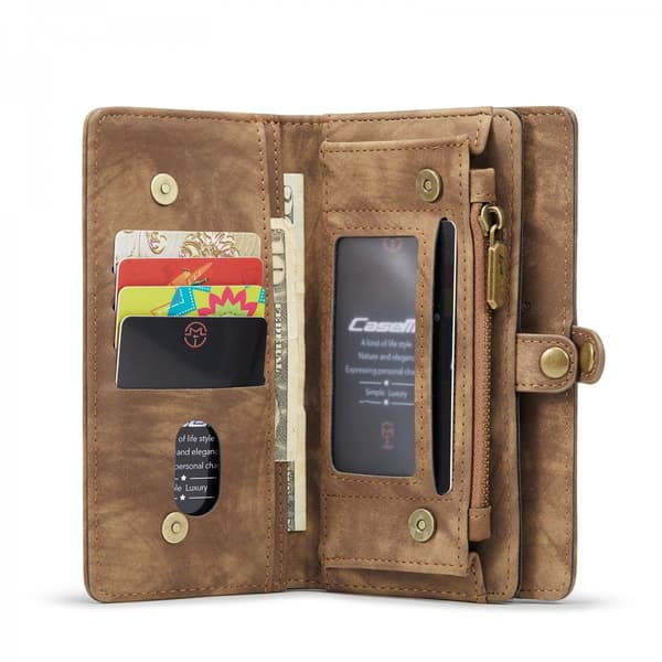 CaseMe Multi-Slot 2 i 1 Pungetui iPhone 13 Mini Brun