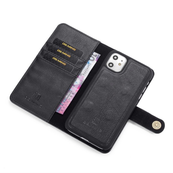 DG.MING Stilfuld Pung Etui Magnet iPhone 11 Sort