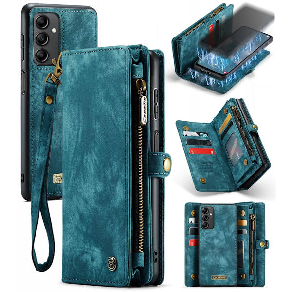 CaseMe Multi-Slot 2 i 1 Pungetui Galaxy A14 Blå