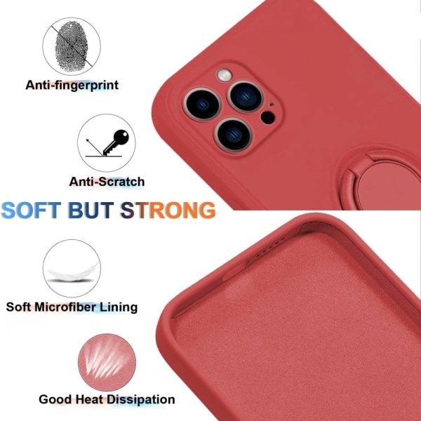iPhone 15 Pro Max Skal Med Ringhållare Röd