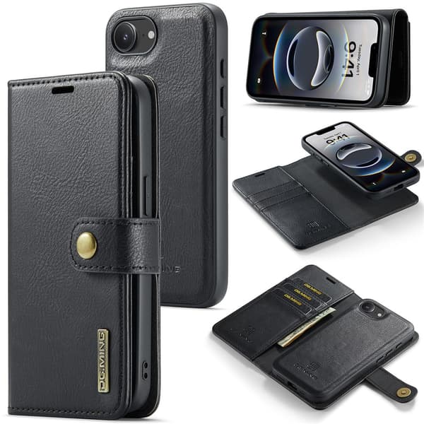 DG.MING 2-i-1 Magnetiskt Plånboksfodral iPhone 16e Svart