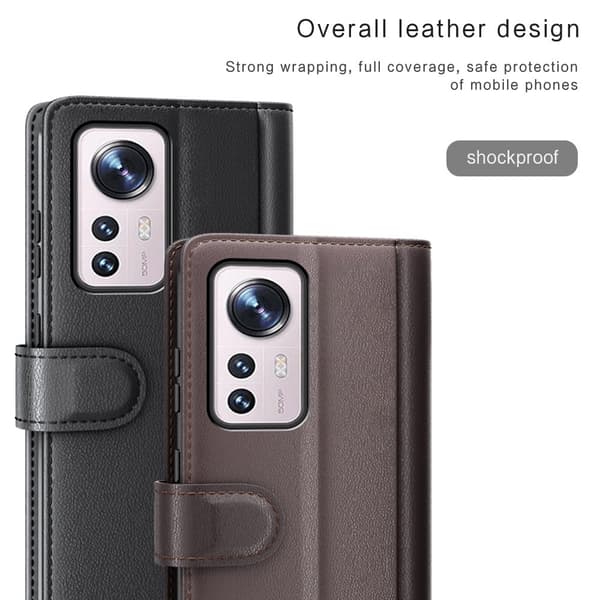 Äkta Läderfodral Xiaomi 12 Pro Svart