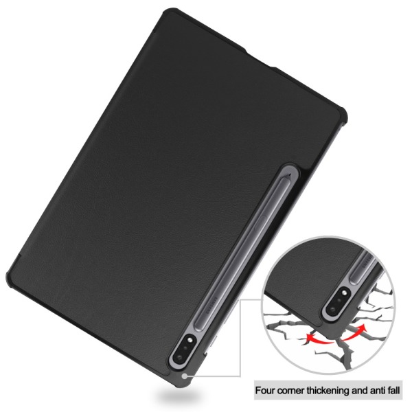 Samsung Galaxy Tab S7/S8 Kotelo Tri-fold Musta