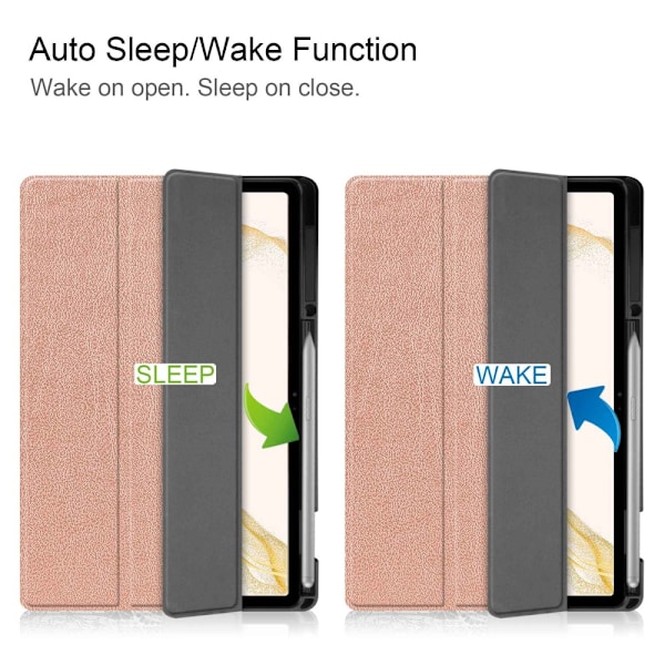 Fodral Tri-Fold Galaxy Tab S7 Plus/S8 Plus 12.4 Med S Pen-hållar