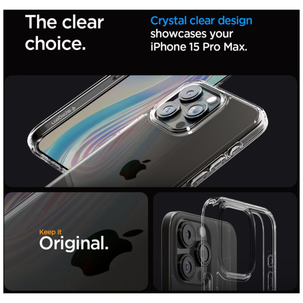 Spigen iPhone 15 Pro Max Cover Ultra Hybrid Crystal Clear