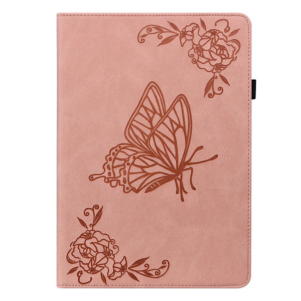 Läderfodral Samsung Galaxy Tab A8 10.5 Fjärilar Rosa