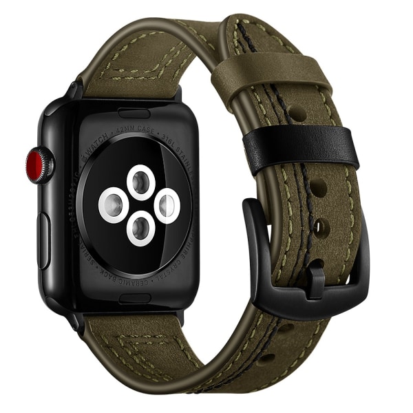 Leather Armband Apple Watch Ultra 2 49mm Grön