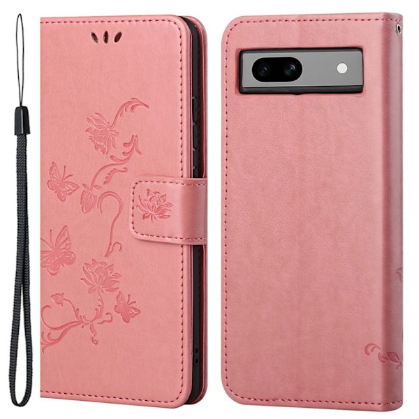 Læderetui Sommerfugle Google Pixel 8a Rosa