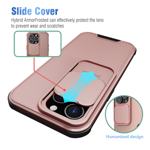 iPhone 13 Pro Max -kuorikameran suojaus vaaleanpunainen