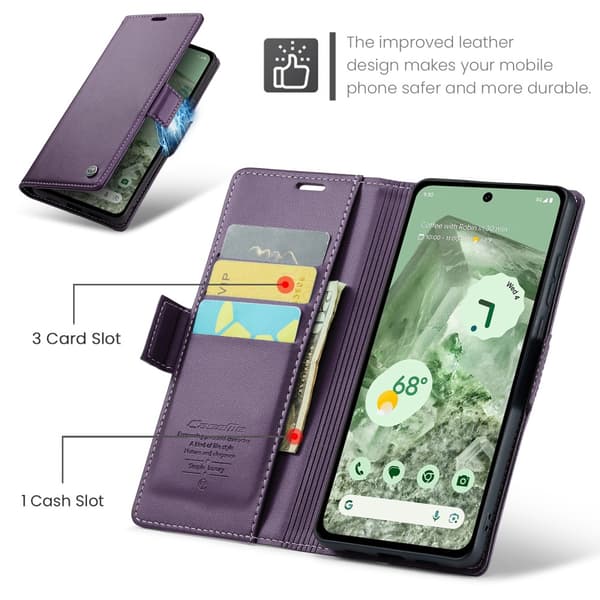 CaseMe Slim Wallet Cover RFID-beskyttelse Google Pixel 8a Lilla