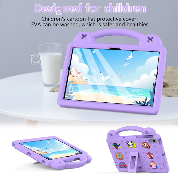 Kestävä EVA-kuori Samsung Galaxy Tab A8 10.5 -jalustalla, lila