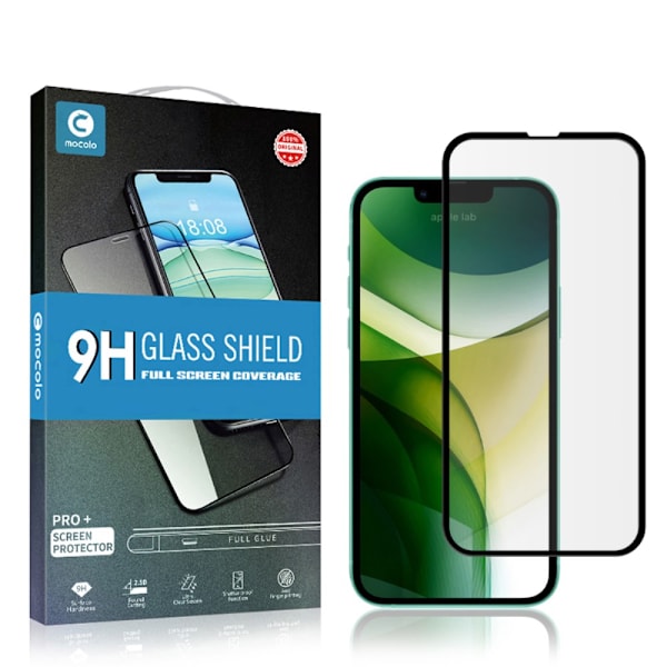 Mocolo Heltækkende Hærdet Glas Skærmbeskytter iPhone 13/13 Pro Sort
