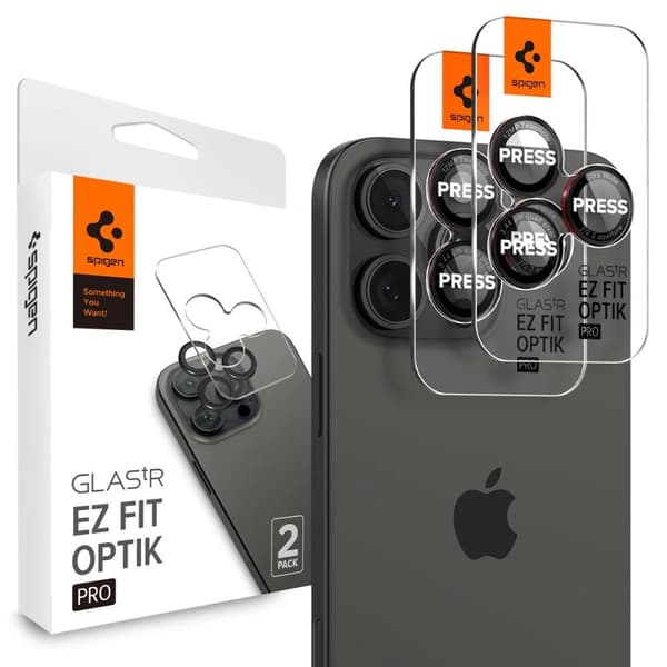 Spigen iPhone 15 Pro Max EZ Fit Optik Pro -linssi suoja (2-pakkaus)
