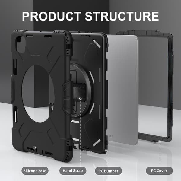 iPad Pro 11 5. generation (2024) Stødsikkert Hybridcover Sort