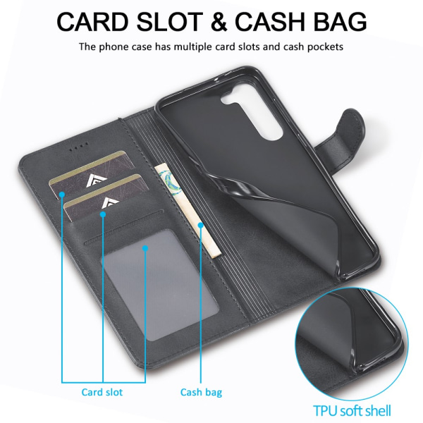 LC.IMEEKE Plånboksfodral Samsung Galaxy S23 Plus Svart