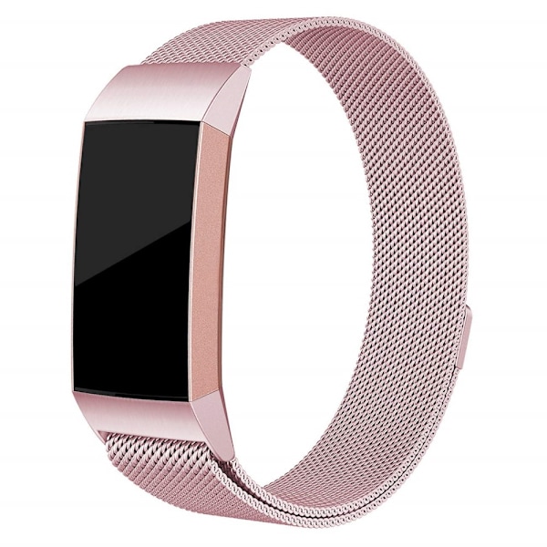 Milanese-silmukkaranneke Fitbit Charge 3/4 - Vaaleanpunainen