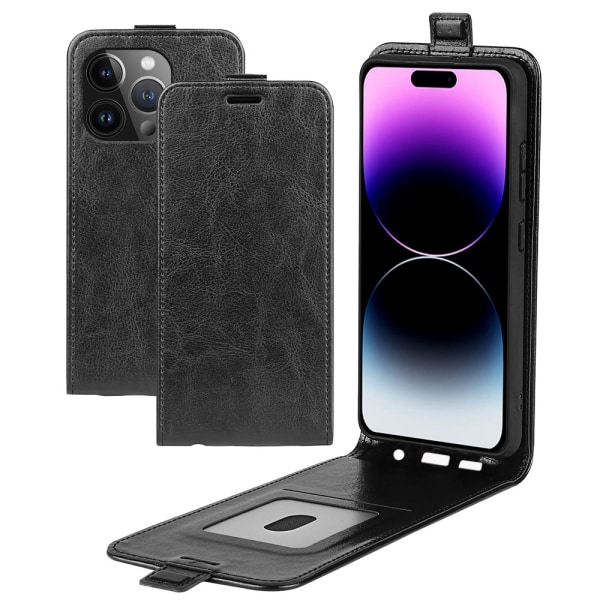 Flip Lædercover iPhone 15 Pro Max Sort