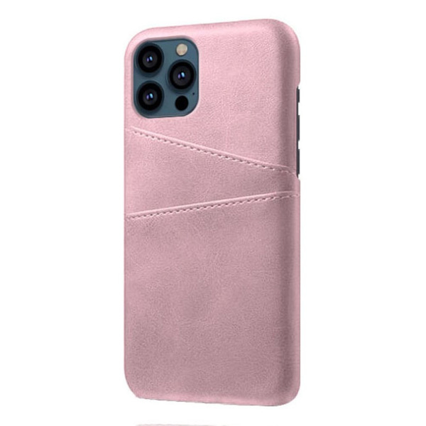 Nahkainen korttikotelo iPhone 13 Prolle, vaaleanpunainen