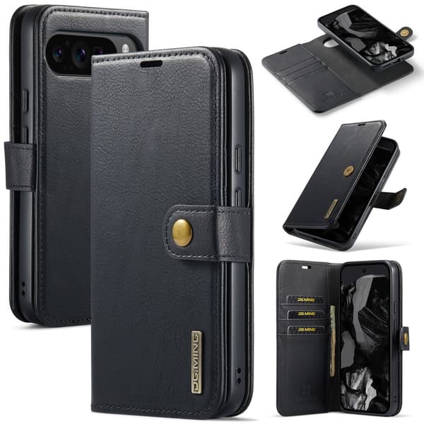 DG.MING 2-in-1 Magneettilompakko Google Pixel 9 Pro XL Musta