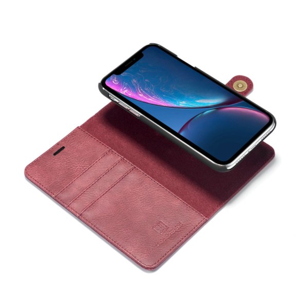 DG.MING 2-in-1 Magnet Wallet iPhone XR Red