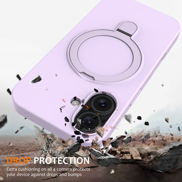 Silikoni Kickstand MagSafe iPhone 16 Lila