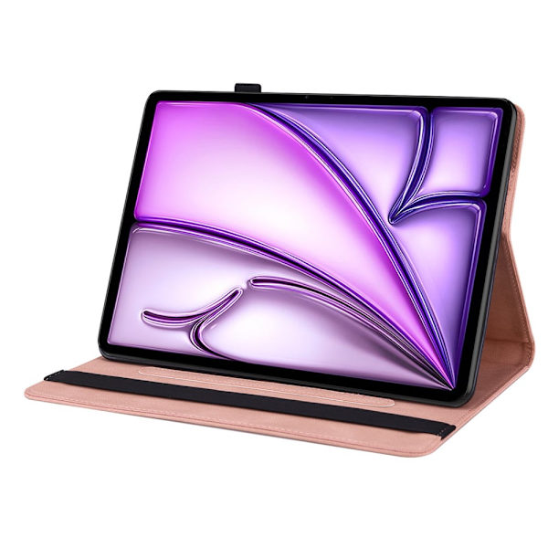 Perhoskuvioinen nahkakotelo iPad Air 11 6. sukupolvelle (2024) - Vaaleanpunainen