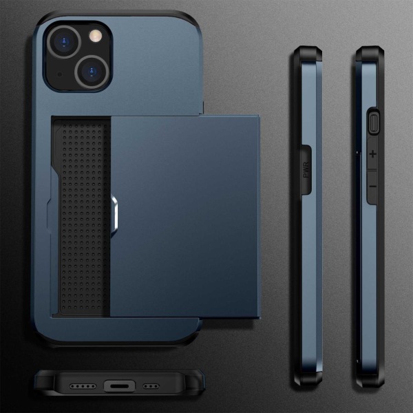 Cover med kortrum iPhone 14 Mørkeblå